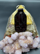 Stamped Leather Keychain - Jade Cicada