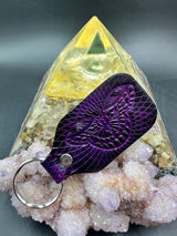 Stamped Leather Keychain - Grateful Butterfly Stealie