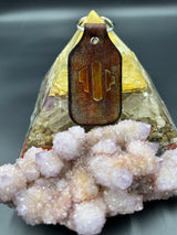 Stamped Leather Keychain - Jade Cicada