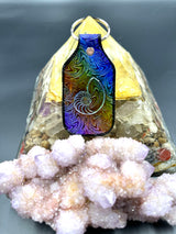 Stamped Leather Keychain - Nautilus