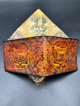 Stamped Leather Bifold Wallet - Mushrooms 2.0 XL