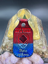 Stamped Leather Keychain - Grateful and Sober