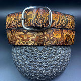 Stamped Leather Belt - Grateful Marching Bears