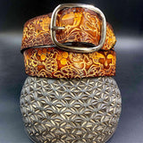 Stamped Leather Belt - Grateful Marching Bears