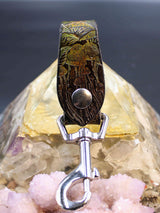 Stamped Leather Accessory Clip - Mushrooms