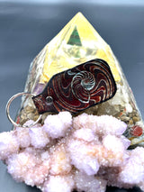 Stamped Leather Keychain - Nautilus