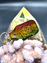 Stamped Leather Keychain - Orange Sunshine