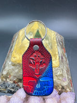 Stamped Leather Keychain - Grateful Cycle Sam