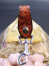 Stamped Leather Accessory Clip - Mushrooms