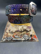 Stamped Leather Belt - Bees