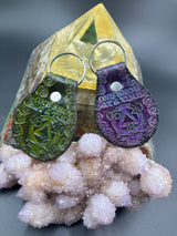 Stamped Leather Keychain - Grateful and Sober