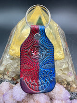 Stamped Leather Keychain - Grateful Butterfly Stealie