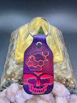 Stamped Leather Keychain - Grateful Molecule