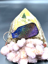 Stamped Leather Keychain - Orange Sunshine