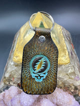 Stamped Leather Keychain - Grateful Full Stealie