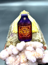 Stamped Leather Keychain - Orange Sunshine