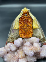 Stamped Leather Keychain - Lotus Band