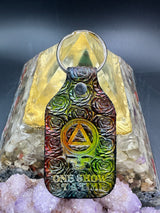 Stamped Leather Keychain - Grateful and Sober