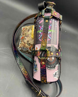 Stamped Leather Bottle Harness - Collaboration: Bellator Leather