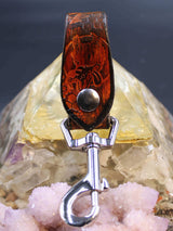 Stamped Leather Accessory Clip - Grateful Dire Wolf