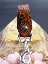 Stamped Leather Accessory Clip - Mushrooms