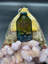 Stamped Leather Keychain - Lotus Band