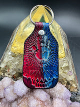 Stamped Leather Keychain - Grateful Jerry Hand