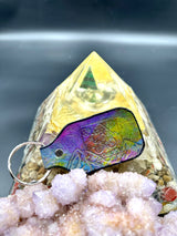 Stamped Leather Keychain - Mountains