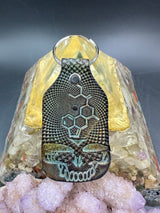 Stamped Leather Keychain - Grateful Molecule