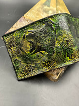 Stamped Leather Bifold Wallet - Circuit Board