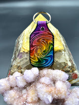 Stamped Leather Keychain - Nautilus