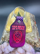 Stamped Leather Keychain - Grateful and Sober