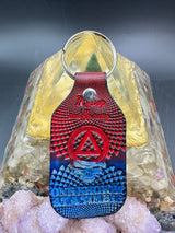 Stamped Leather Keychain - Grateful and Sober