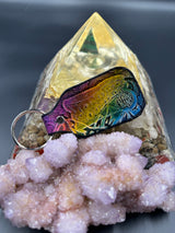 Stamped Leather Keychain - Mountains