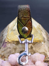 Stamped Leather Accessory Clip - Grateful Cats