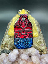 Stamped Leather Keychain - Grateful Large Stealie