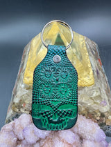 Stamped Leather Keychain - Orange Sunshine