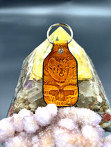 Stamped Leather Keychain - Ram Head