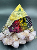 Stamped Leather Keychain - Grateful Cats Under the Stars XL