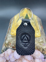 Stamped Leather Keychain - Grateful and Sober