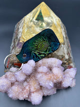 Stamped Leather Keychain - Mountains