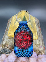 Stamped Leather Keychain - Grateful Cats Under the Stars