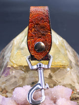 Stamped Leather Accessory Clip - Mushrooms