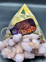 Stamped Leather Keychain - Mountains