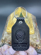 Stamped Leather Keychain - Grateful and Sober
