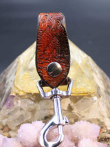 Stamped Leather Accessory Clip - Mushrooms