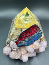 Stamped Leather Keychain - Grateful Cats Under the Stars XL