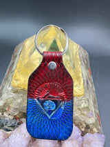 Stamped Leather Keychain - Grateful Cats Under the Stars