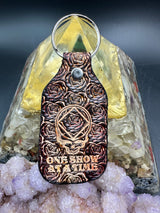 Stamped Leather Keychain - Grateful and Sober