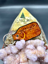 Stamped Leather Keychain - Goose